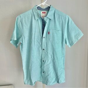 Levi’s Short Sleeve Sunset One Pocket Shirt Aqua Blue L (12-13 yrs)